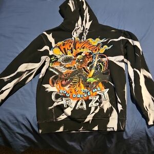 Dynamic Black and White Graphic Hoodie Sweatshirt